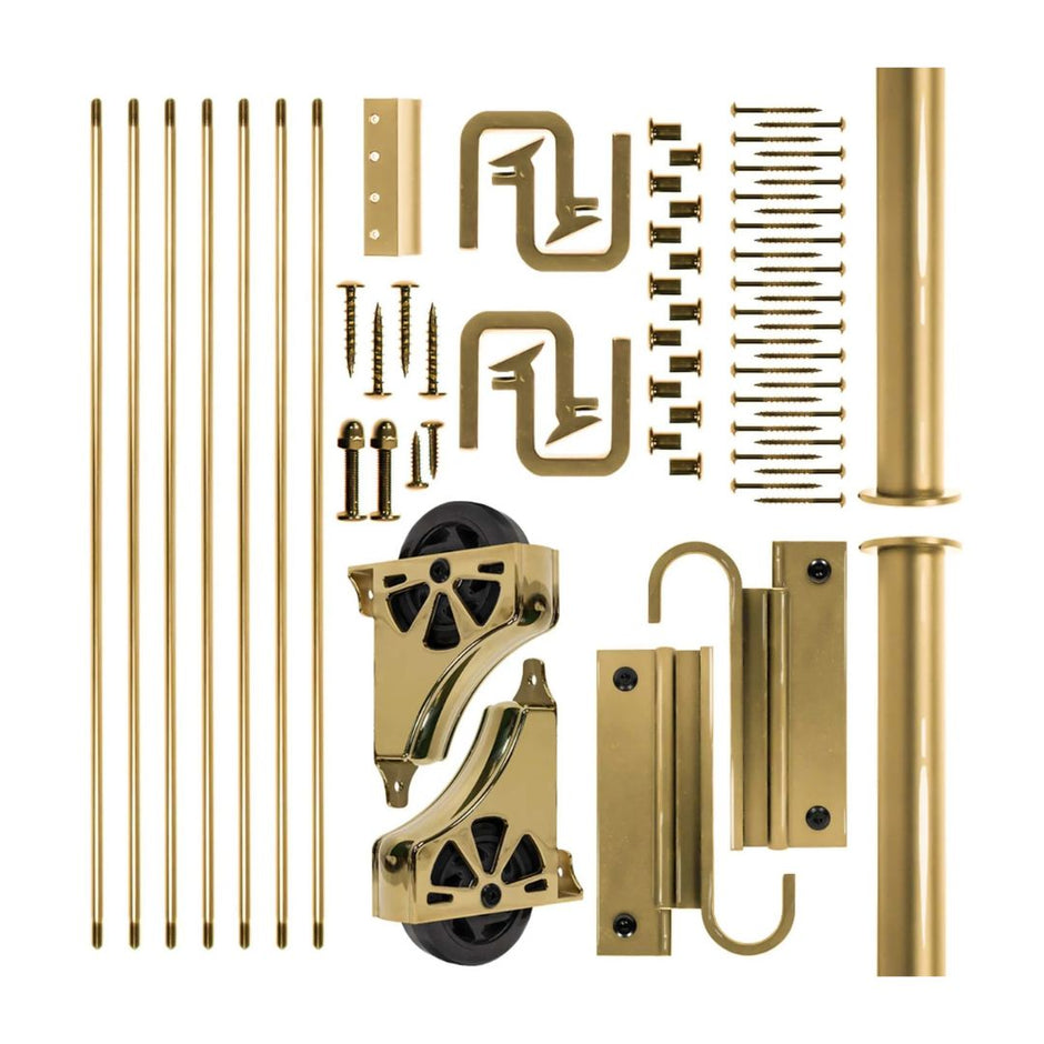 Meadow Lane ladder hardware kit in polished brass.