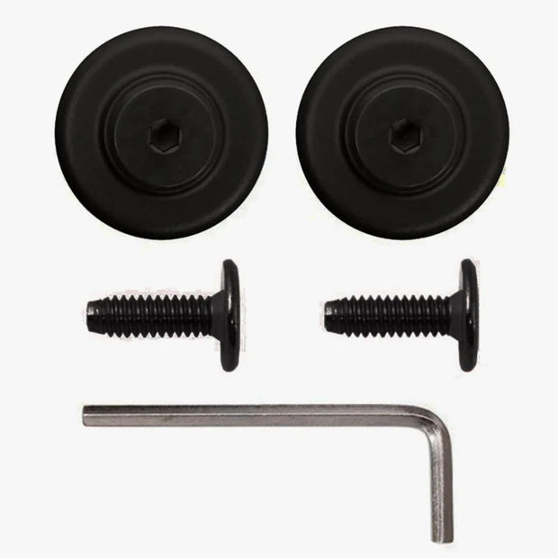 Pair of Quiet Glide end caps in black.