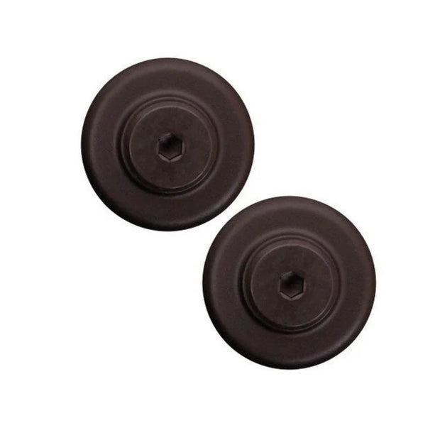 Pair of Quiet Glide end caps in oil rubbed bronze.