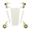 Quiet Glide single roller kit in brushed satin brass.