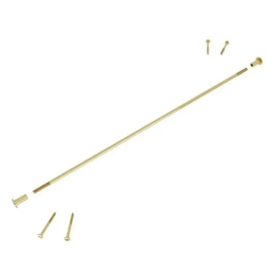 Quiet Glide step support rod in brushed satin brass.