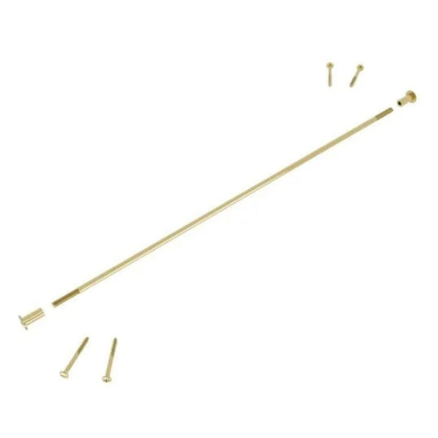Quiet Glide step support rod in brushed satin brass.